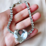 Big Heart Crystal Choker Necklace for Women