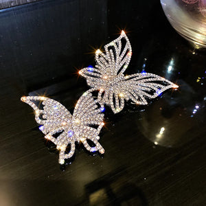 Butterfly Rhinestone Brooch Set Geometric Crystal Statement Jewelry