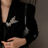 Butterfly Rhinestone Brooch Set Geometric Crystal Statement Jewelry