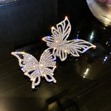 Butterfly Rhinestone Brooch Set Geometric Crystal Statement Jewelry