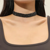 5 Row Rhinestone Chain Choker Necklace for Women