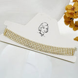5 Row Rhinestone Chain Choker Necklace for Women