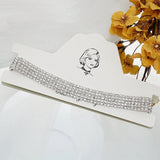 5 Row Rhinestone Chain Choker Necklace for Women