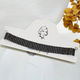 5 Row Rhinestone Chain Choker Necklace for Women
