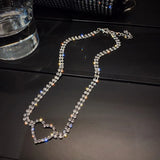 Heart Crystal Choker Necklaces Rhinestone Statement Jewelry