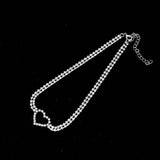 Heart Crystal Choker Necklaces Rhinestone Statement Jewelry