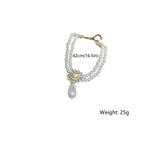 Water Drop Crystal Choker Necklace Pearl Jewelry for Women