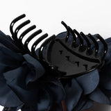 Fabric Big Flower Hair Claw Clips Soft Satin Flowers Ponytail Holder Barrette