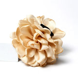 Fabric Big Flower Hair Claw Clips Soft Satin Flowers Ponytail Holder Barrette