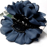 Fabric Big Flower Hair Claw Clips Soft Satin Flowers Ponytail Holder Barrette