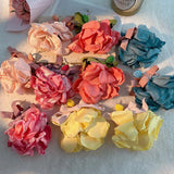 Fabric Bow Flower Earrings, Long Earrings