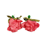 Fabric Bow Flower Earrings, Long Earrings