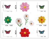 Butterfly Flowers Embroidery Applique Stickers DIY Crafts Patches Iron Sew