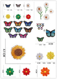 Butterfly Flowers Embroidery Applique Stickers DIY Crafts Patches Iron Sew