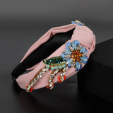 Crystal Rhinestone Headband Wide Flower Hair Band Wedding Accessories