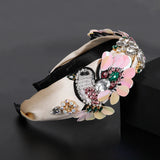 Crystal Rhinestone Headband Wide Flower Hair Band Wedding Accessories