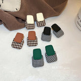 Houndstooth Square Earrings Silver Needle Retro Earrings