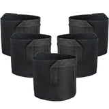 Fabric Pots Container 3 Gallon Grow Bags 5 Pack with Strap Handles