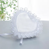 Heart Shape Fabric Ring Box Replacement Rhinestone Lace Wedding Jewelry Holder