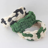 Wide-Sided Net Red Mesh Fabric Twist Headband