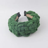 Wide-Sided Net Red Mesh Fabric Twist Headband