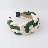 Wide-Sided Net Red Mesh Fabric Twist Headband