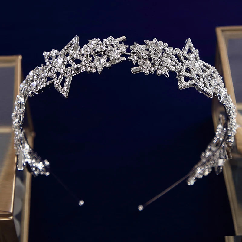 Stars Crystal Brides Headbands Tiaras Evening Hair Jewelry