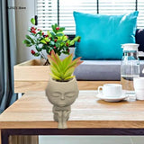 Face Flower Pot Silicone Mold Succulent Planter Concrete Pen Holder Mold