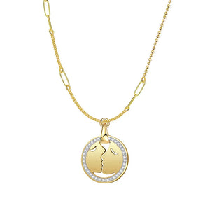 Creative Kissing Necklace, Small Steel Collarbone Pendant