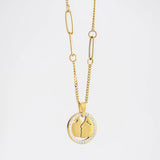 Creative Kissing Necklace, Small Steel Collarbone Pendant