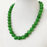Green Emerald Jade Necklace 11-12MM for Silver Natural Stone Gem Choker