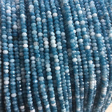 Faceted 3*4MM Larimar Hemimorphite Cut Round Beads Gemstone