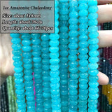 Faceted 5*8mm Green Chalcedony Labradorite Spacer Bead for Jewelry