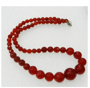 Faceted 6-14mm Red Ruby Round Beads Gems Jewelry Necklace