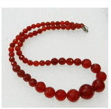 Faceted 6-14mm Red Ruby Round Beads Gems Jewelry Necklace