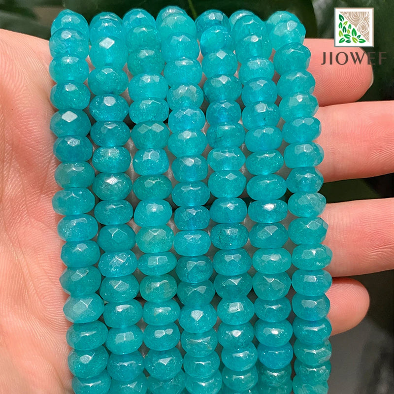 Faceted Amazonite Rondelle Beads 8mm