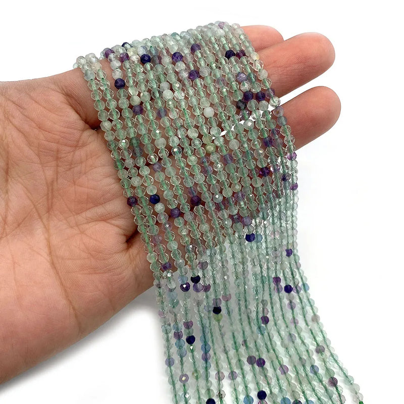 Green Fluorite Round Stone Beads for Jewelry Making DIY Accessories