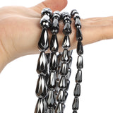 Faceted Hematite Natural Stone Water Drop Spacer Bead 3-10MM