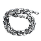 Faceted Hematite Natural Stone Water Drop Spacer Bead 3-10MM