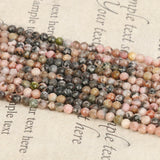Faceted Lace Rhodonite 2/3mm Natural Stone Beads 15inch