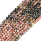 Faceted Lace Rhodonite 2/3mm Natural Stone Beads 15inch