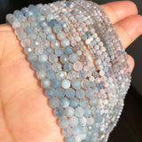 Faceted Aquamarines Stone Beads for Jewelry Making DIY 15''
