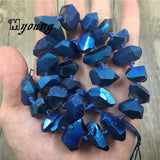 Faceted Titanium Quartz Druzy Nugget Beads