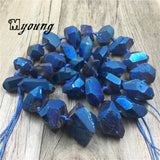 Faceted Titanium Quartz Druzy Nugget Beads