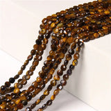 Faceted Coin Stone Beads Natural Quartzs Jaspers Round Flat Beads