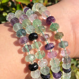 Colorful Fluorite Quartz Stone Beads Column Loose Beads  DIY Bracelet