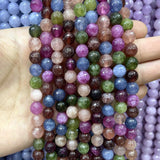 Colorful Tourmaline Jade Round Beads for Jewelry Making 6/8/10mm