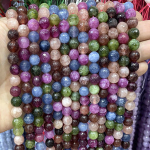 Colorful Tourmaline Jade Round Beads for Jewelry Making 6/8/10mm