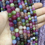Colorful Tourmaline Jade Round Beads for Jewelry Making 6/8/10mm