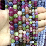 Colorful Tourmaline Jade Round Beads for Jewelry Making 6/8/10mm